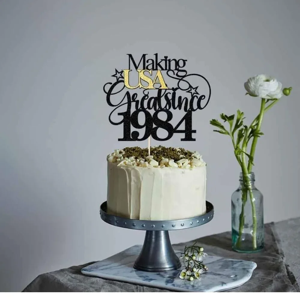 Making USA Great Since 1984 Cake Topper, Happy Birthday Cake Topper